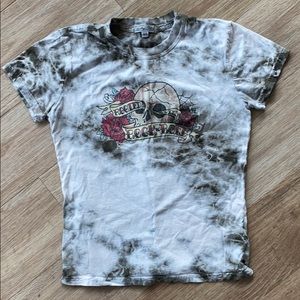 Lucky Brand tie dye skull t shirt
